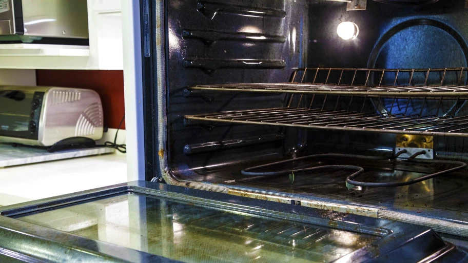 Inside of an oven